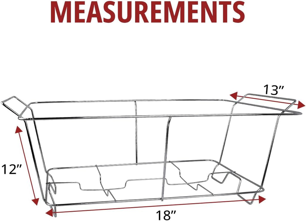 COMFICOVE 12 Pack Chafing Wire Rack Buffet Stand Chrome Frame for Events, Parties, Wedding, & Birthday Party Catering, Full Size Chafing Stand for Dish Serving Trays, Food Warmer Catering Supplies