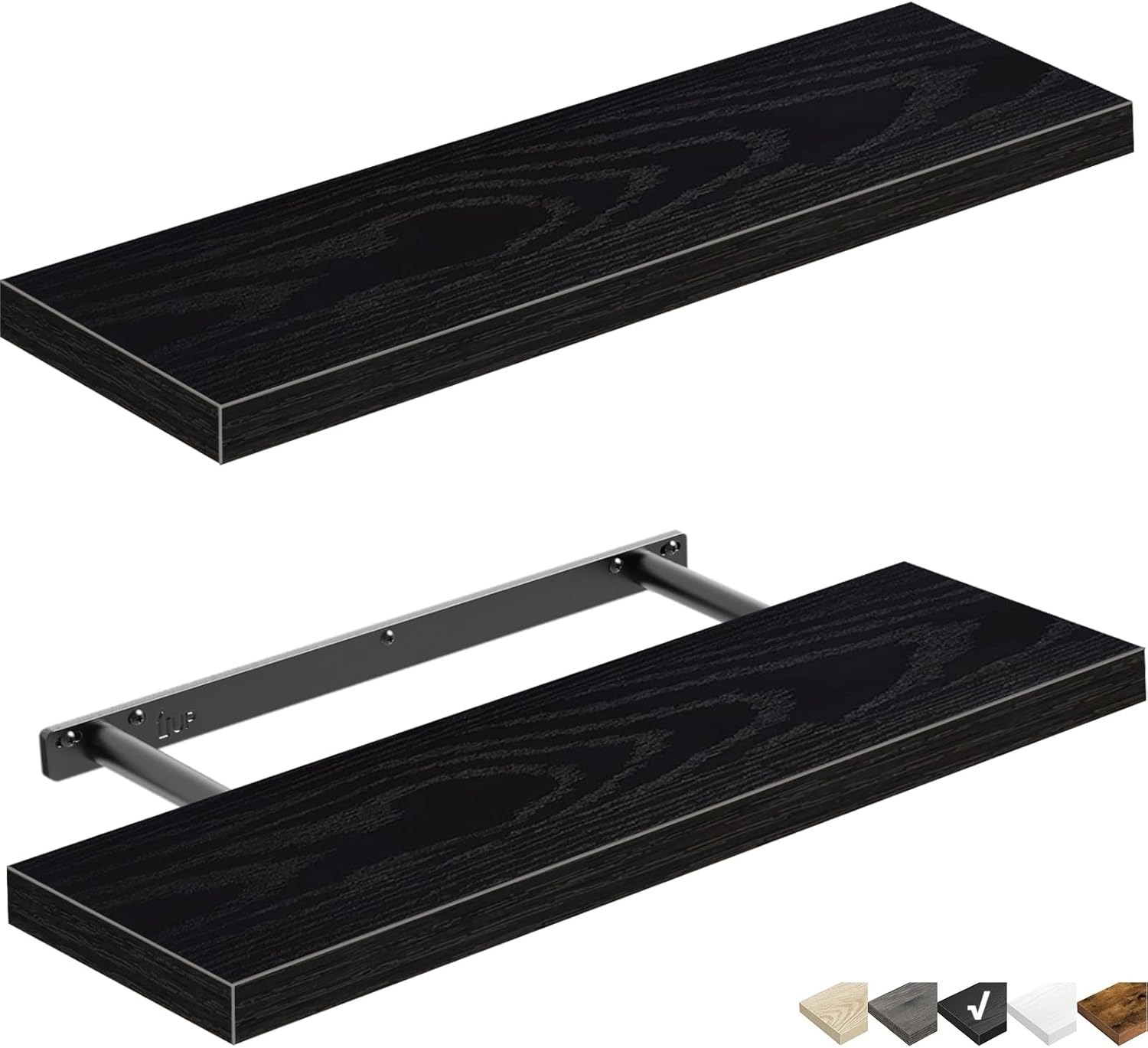 QEEIG Floating Shelves for Wall 47.2" Extra Long - Wall Shelf Bathroom Kitchen Living Room Bedroom Farmhouse Home Decor Display Bookshelf Large 47.2 x 9.3 inch Set of 2, Rustic Brown (008-120BN)