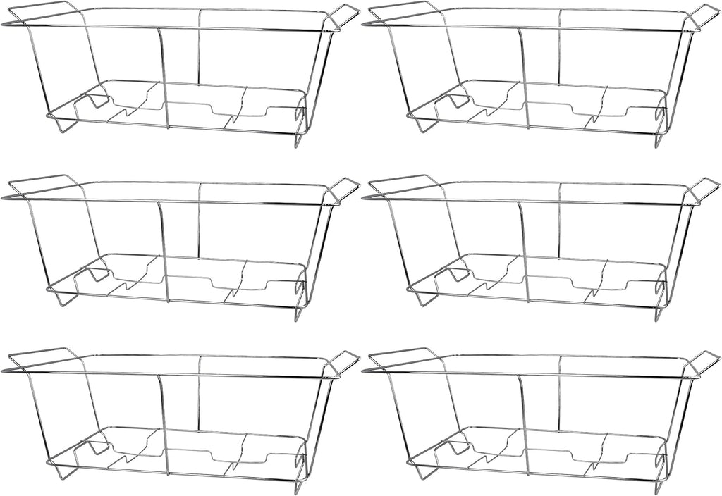 COMFICOVE 12 Pack Chafing Wire Rack Buffet Stand Chrome Frame for Events, Parties, Wedding, & Birthday Party Catering, Full Size Chafing Stand for Dish Serving Trays, Food Warmer Catering Supplies