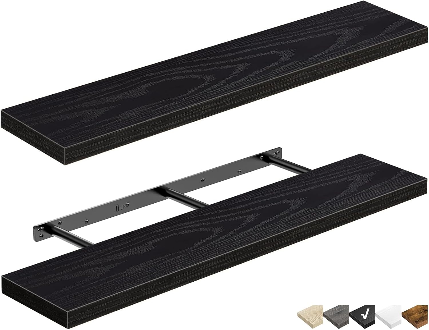 QEEIG Floating Shelves for Wall 47.2" Extra Long - Wall Shelf Bathroom Kitchen Living Room Bedroom Farmhouse Home Decor Display Bookshelf Large 47.2 x 9.3 inch Set of 2, Rustic Brown (008-120BN)