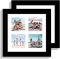 12x22 Picture Frame Set of 2, Rustic Brown with Glass Collage Frame, Display Eight Opening 4x6 Photos With Mat or 12 x 22 Newspaper Without Mat - Horizontal or Vertical Wall Mounting