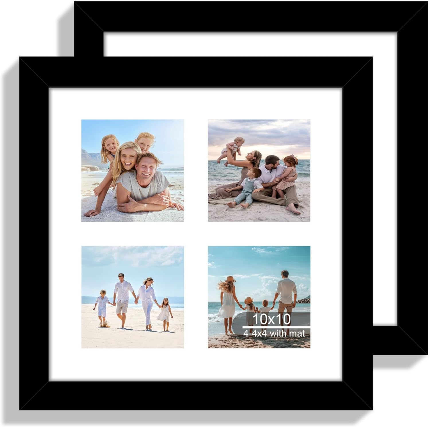 12x22 Picture Frame Set of 2, Rustic Brown with Glass Collage Frame, Display Eight Opening 4x6 Photos With Mat or 12 x 22 Newspaper Without Mat - Horizontal or Vertical Wall Mounting