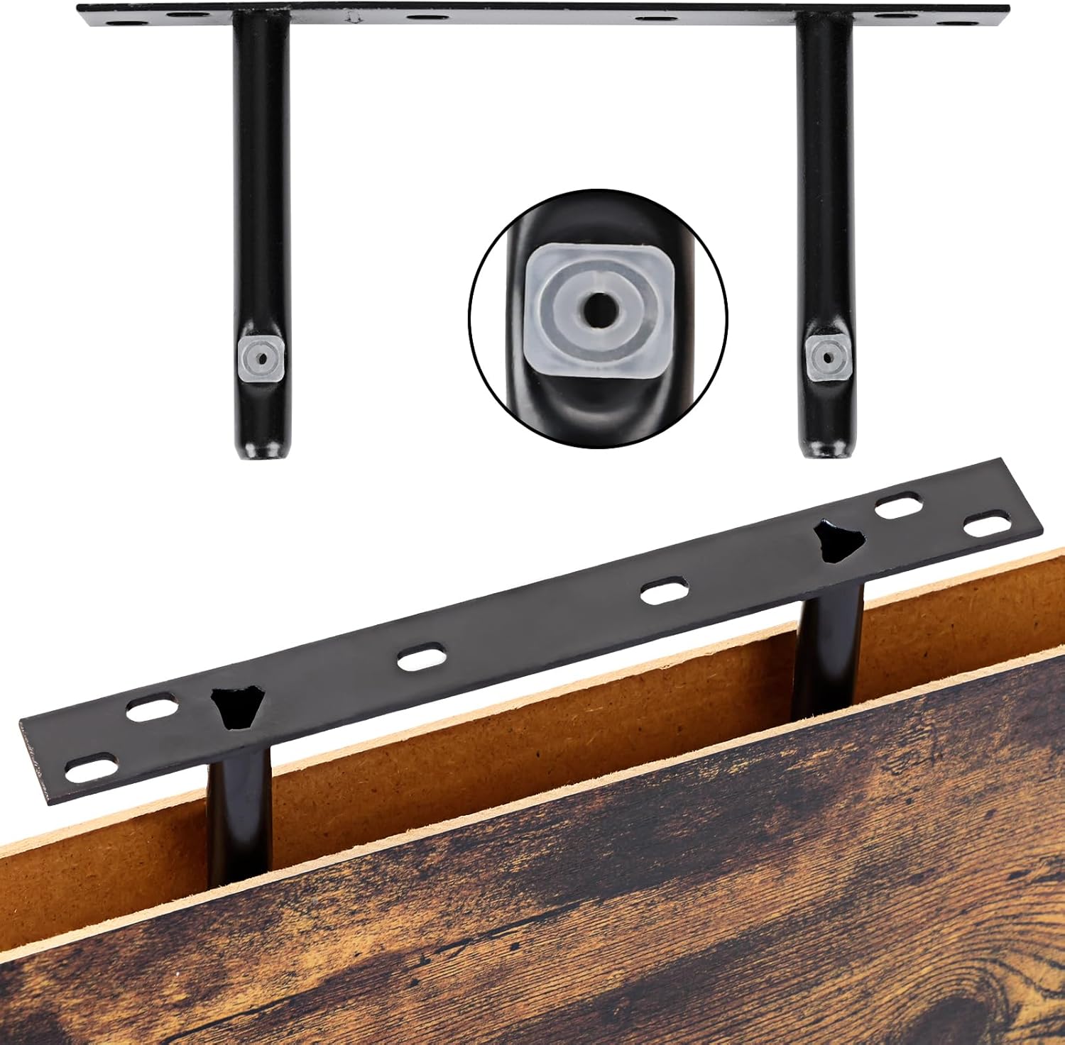 Fixwal 15.8in Floating Shelves, Set of 6 Wood Shelves, Farmhouse Shelf Wall Decor for Bathroom, Bedroom, Living and Kitchen Room (Rustic Brown)