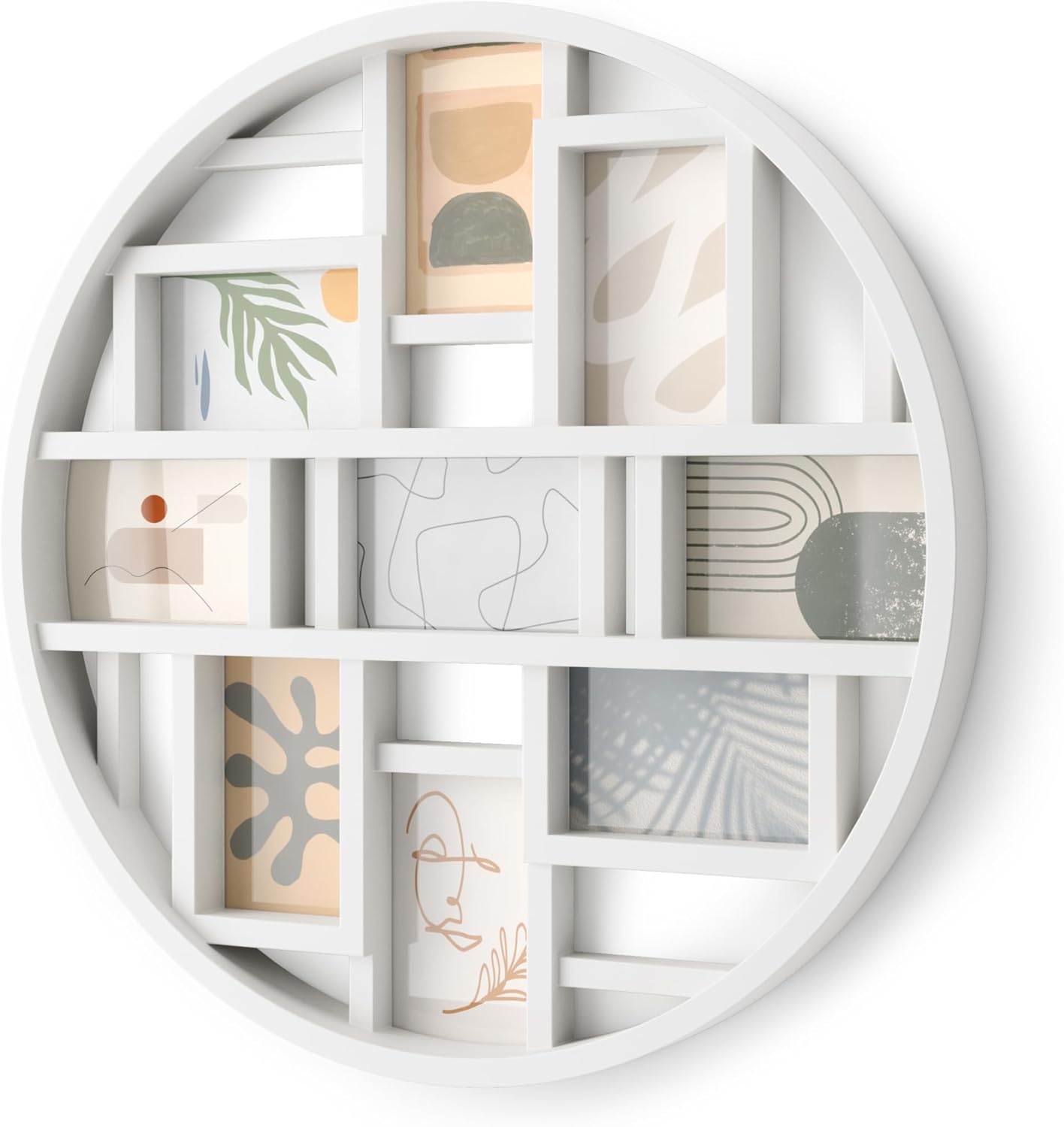 Umbra Luna 9-Opening 4x6 Collage Wall Frame - DIY Gallery Style Multi Picture Photo Collage Frame, Displays nine 4 by 6 inch Photos, Illustrations, Art, Graphic Text & More, Black