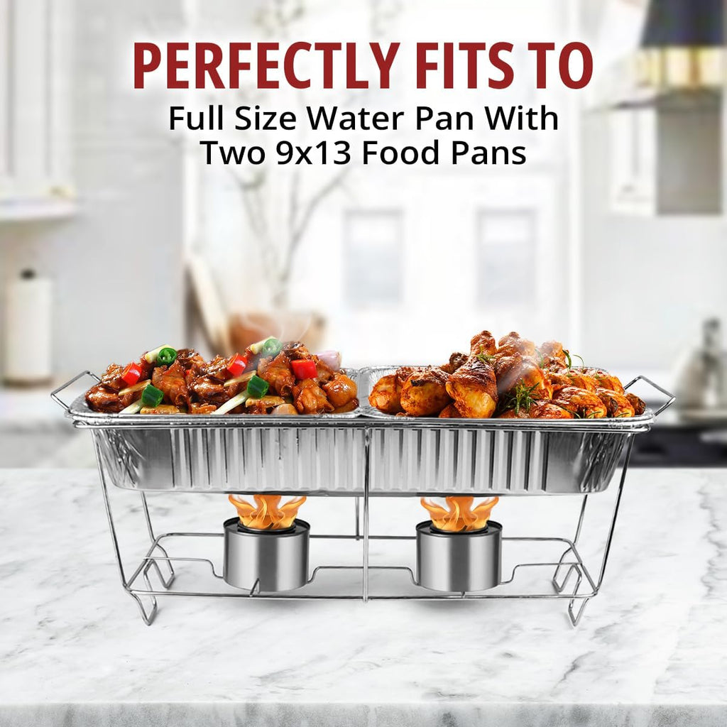 COMFICOVE 12 Pack Chafing Wire Rack Buffet Stand Chrome Frame for Events, Parties, Wedding, & Birthday Party Catering, Full Size Chafing Stand for Dish Serving Trays, Food Warmer Catering Supplies