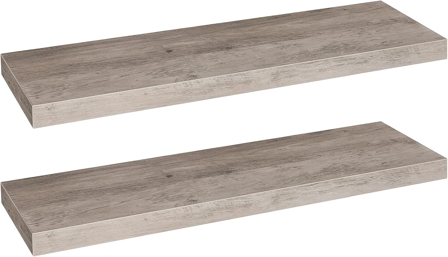 HOOBRO Floating Shelves for Wall, Wall Mounted Shelf Set of 2, 31.5" Hanging Shelf with Invisible Brackets, for Wall in Bathroom, Bedroom, Toilet, Kitchen, Living Room, Office, Rustic Brown BF80BJP201