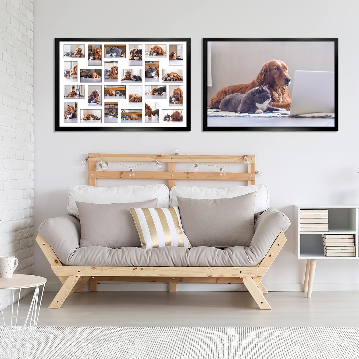 HORLIMER 2 Pack 4x6 Picture Frames Collage with 24 Openings, Multi Photo Frame for Wall Hanging, Black