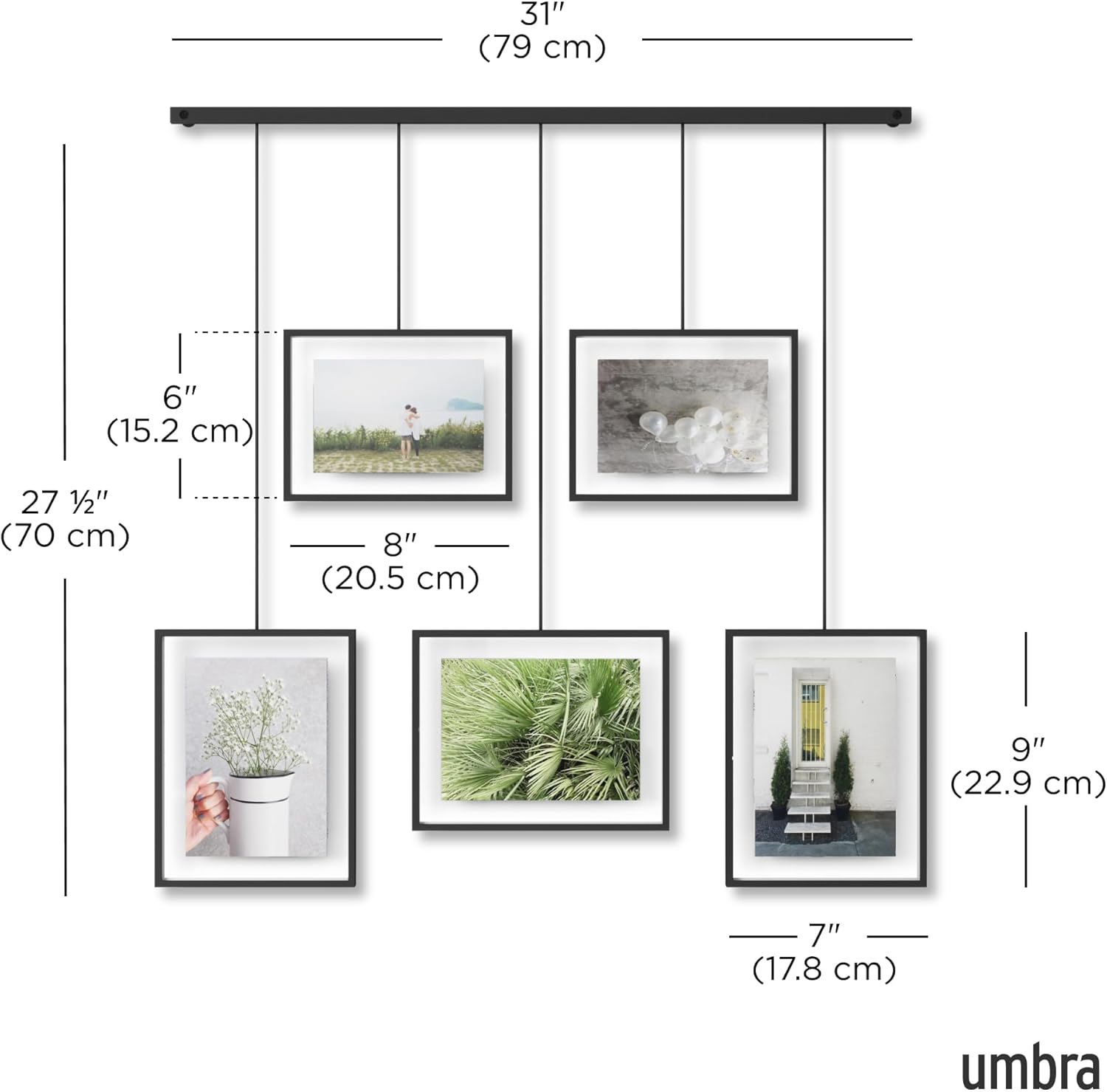 Umbra, Black Exhibit Multi Picture Frame Photo Display