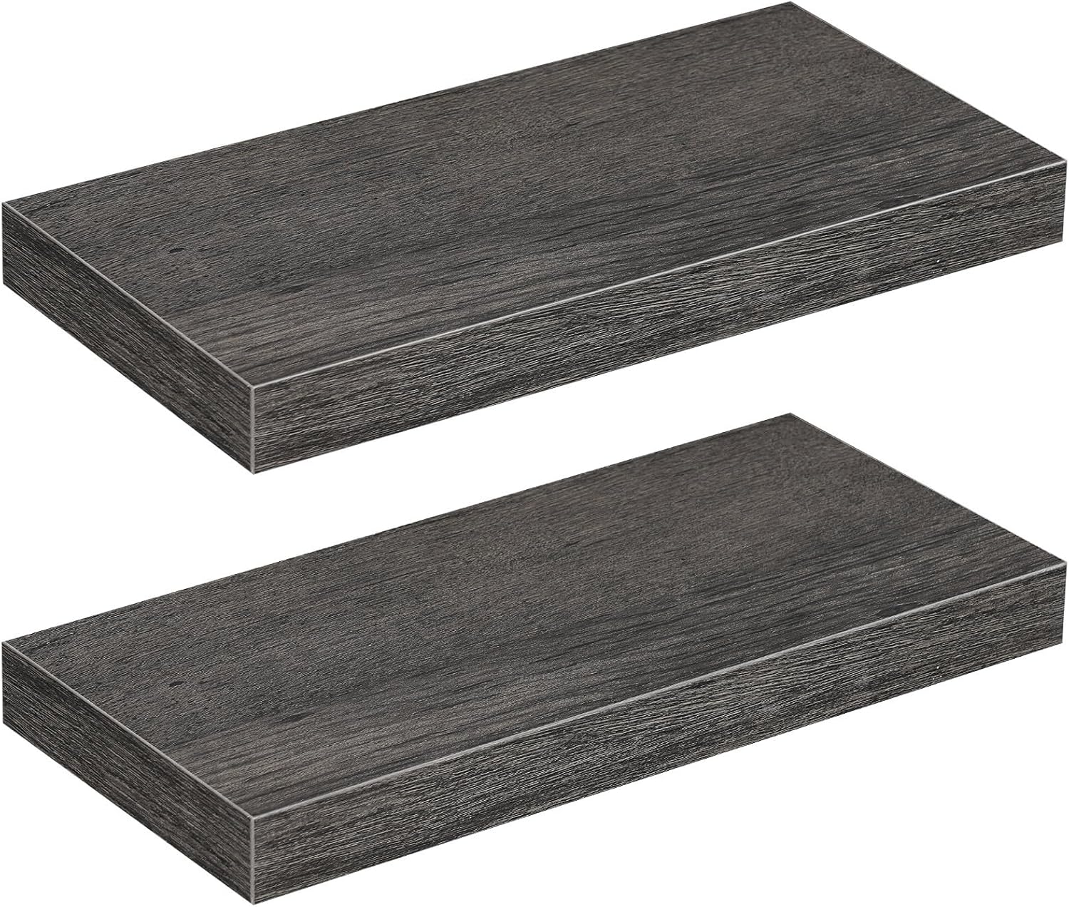 HOOBRO Floating Shelves for Wall, Wall Mounted Shelf Set of 2, 31.5" Hanging Shelf with Invisible Brackets, for Wall in Bathroom, Bedroom, Toilet, Kitchen, Living Room, Office, Rustic Brown BF80BJP201