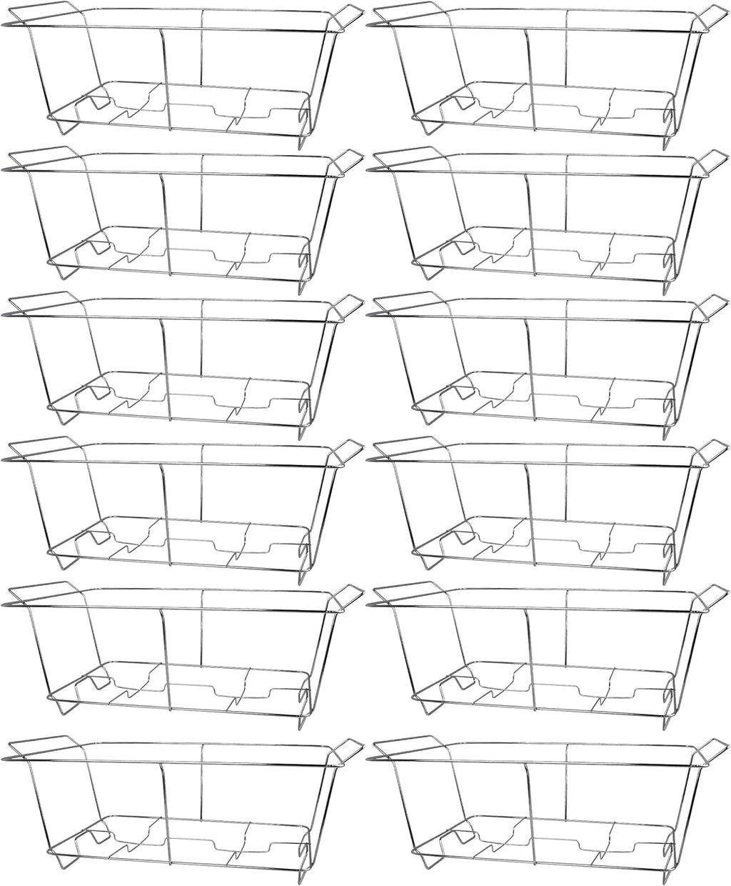 COMFICOVE 12 Pack Chafing Wire Rack Buffet Stand Chrome Frame for Events, Parties, Wedding, & Birthday Party Catering, Full Size Chafing Stand for Dish Serving Trays, Food Warmer Catering Supplies