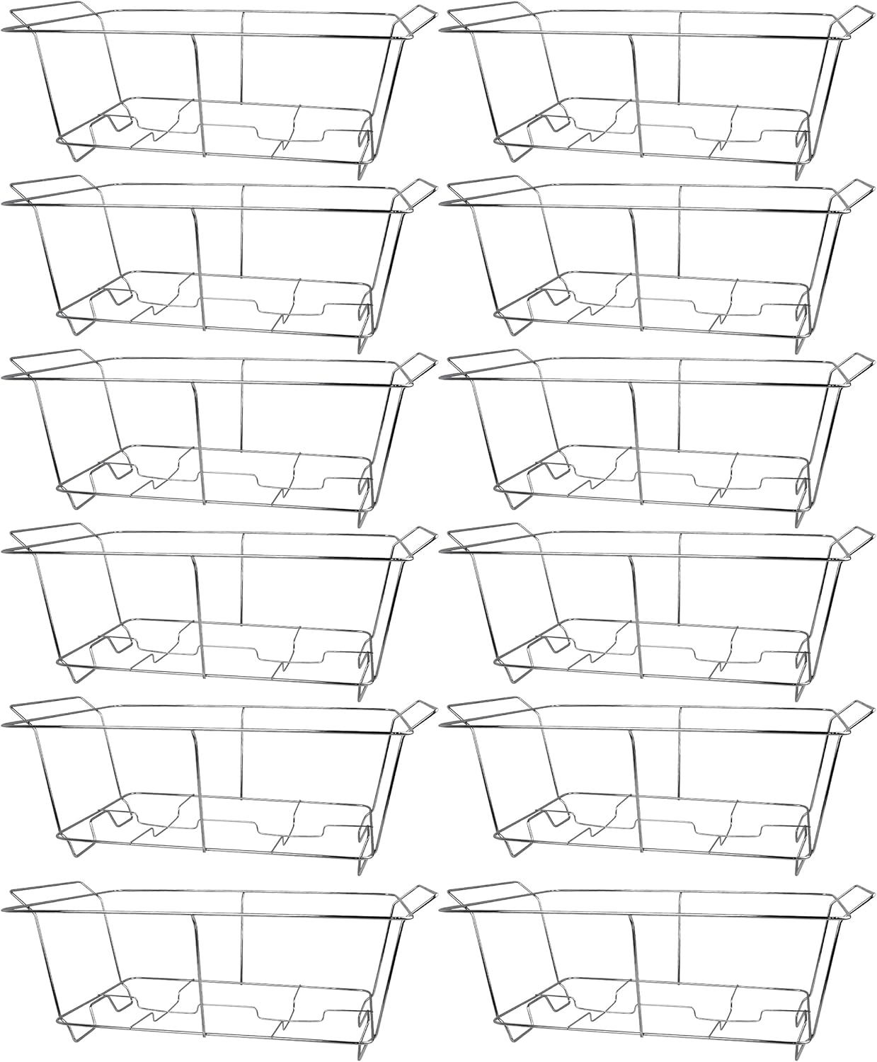 COMFICOVE 12 Pack Chafing Wire Rack Buffet Stand Chrome Frame for Events, Parties, Wedding, & Birthday Party Catering, Full Size Chafing Stand for Dish Serving Trays, Food Warmer Catering Supplies